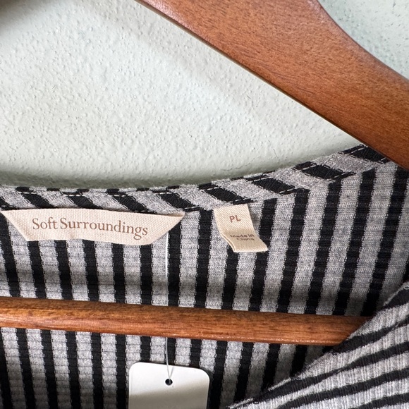 NWT Soft Surroundings Ryley Maxi Dress Luxe Black Slanted Stripe Stretch Size LP - Picture 9 of 12